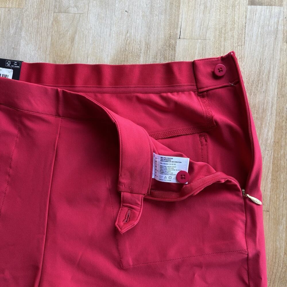 Dunning Womens USA Golf Short 7” Pull-On Sport Stretch Woven Large Red MSRP $98 - Picture 4 of 7